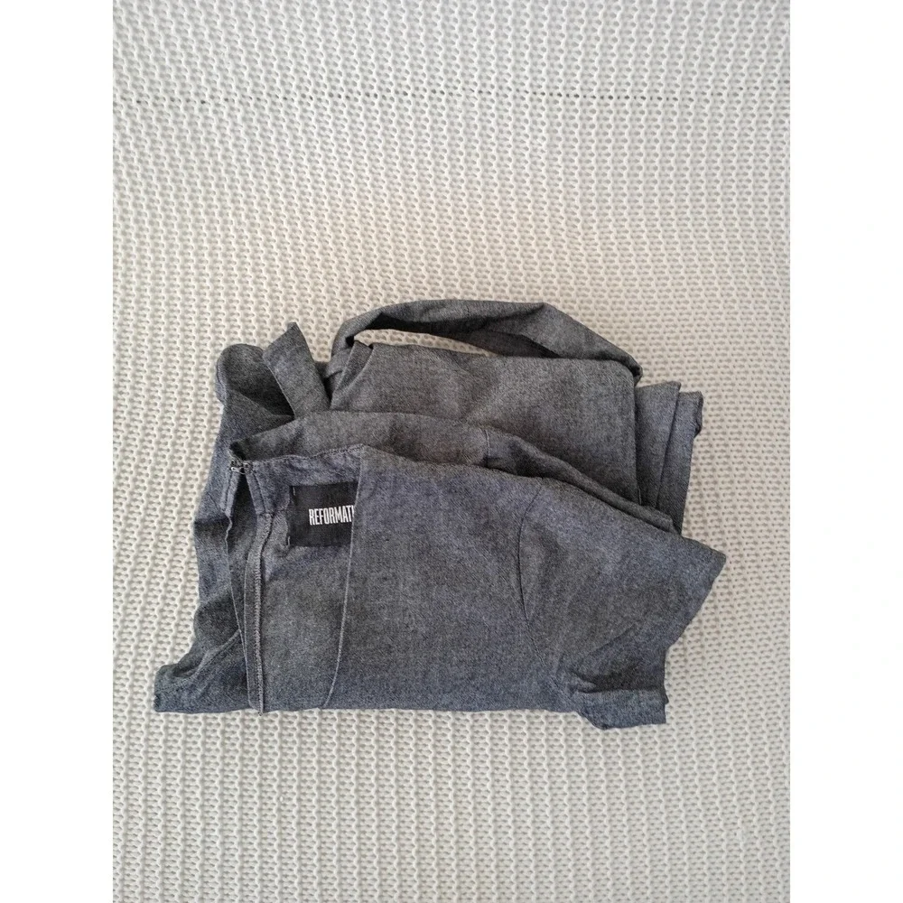 Reformation Minimalist $218 Grey Short Sleeve Wide Leg Tie Waist Jumpsuit Fits S